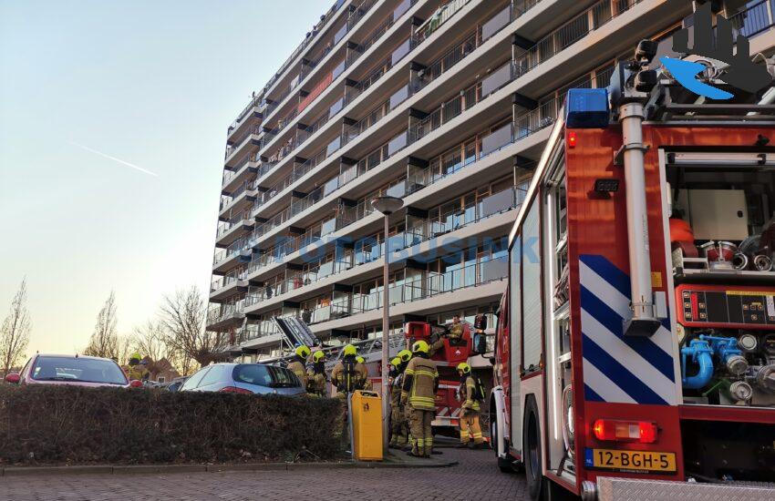 Middelbrand Gerbrandyplein Zwijndrecht loos laagstaande zon
