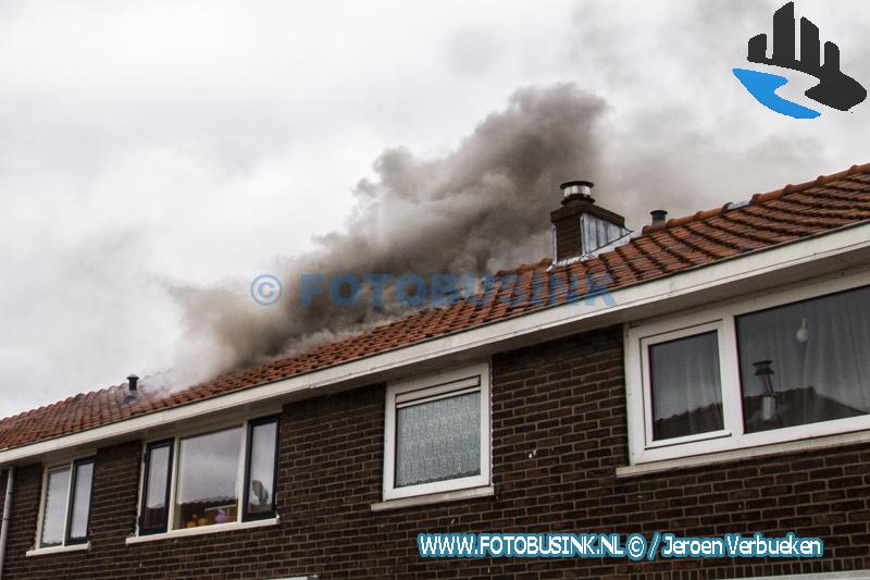 Zolderbrand aan de Dongestraat in Dordrecht.