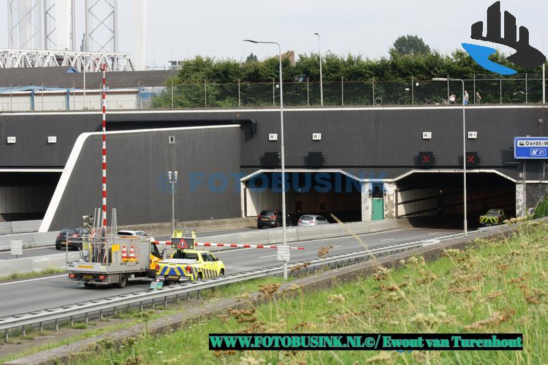Ongeval op de A16 in de Drechttunnel