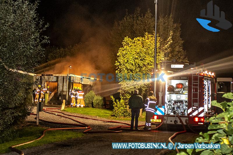 Middelbrand aan de Nieuwpoortseweg in Groot-Ammers.