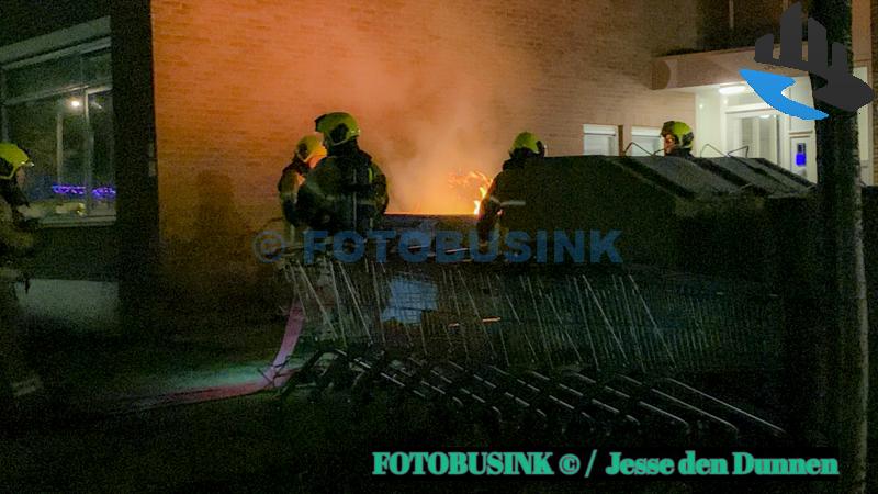 Containerbrand aan de Staringlaan in Papendrecht