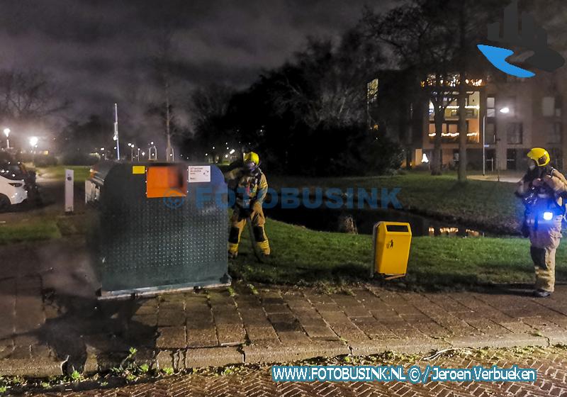 Containerbrand aan het Parijseplein in Zwijndrecht
