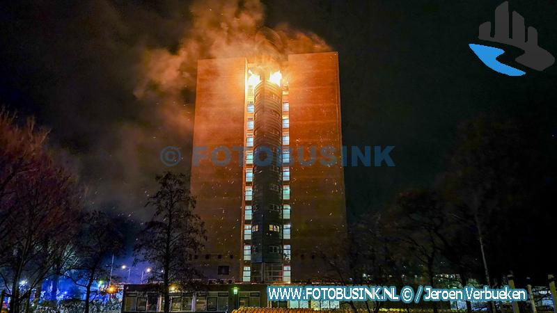 Zeer grote brand grip 1 SSF flat aan de M.H. Trompweg in Dordrecht