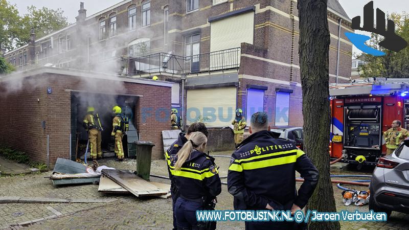 Brand in garagebox op de Koninginnestraat in Dordrecht