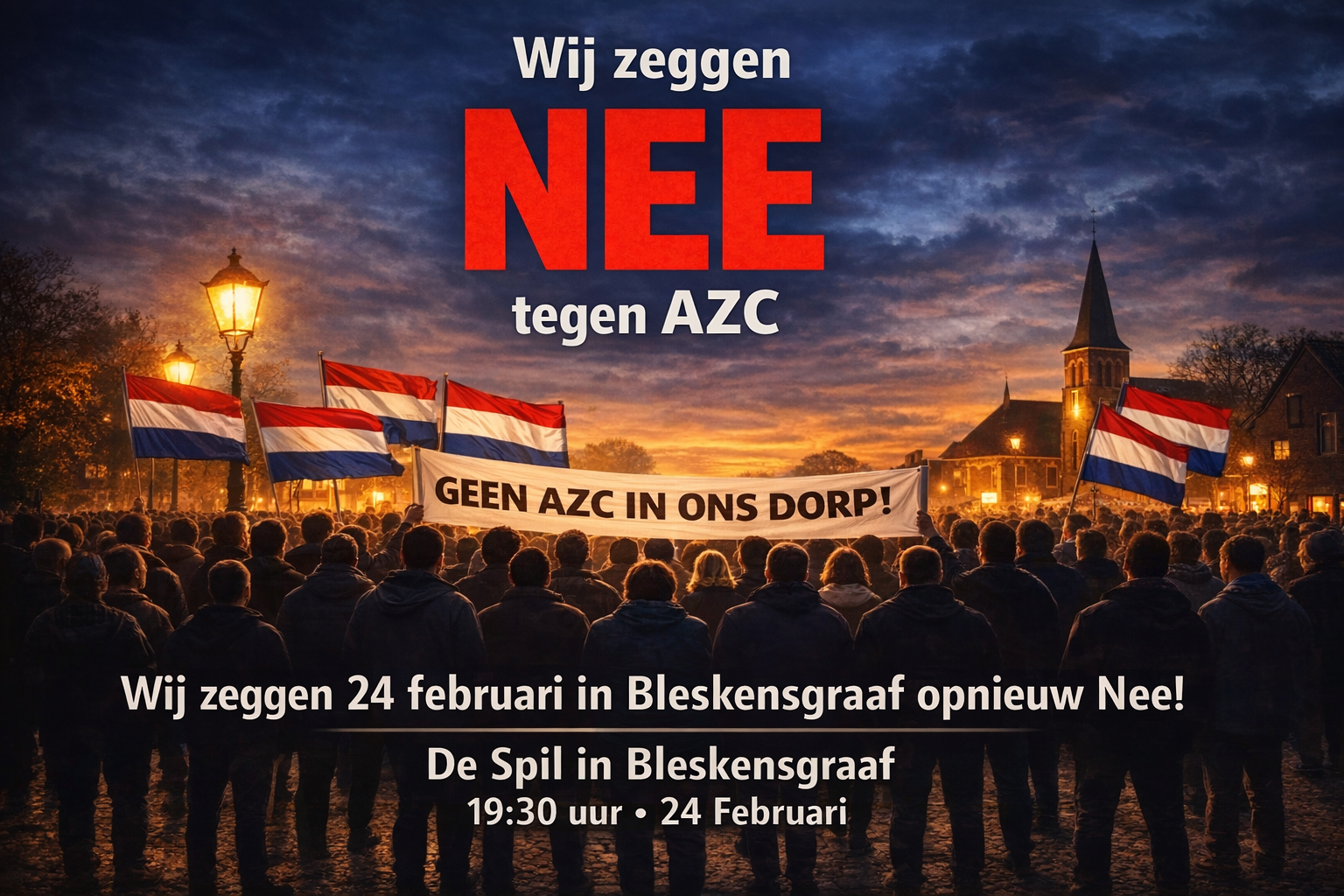 Bleskensgraaf zegt ‘Nee’ tegen komst AZC: grote demonstratie aangekondigd op 24 februari