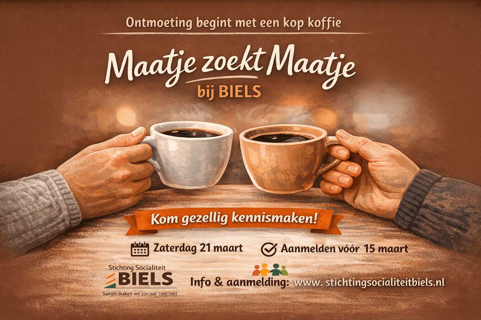 Ontmoeting begint met een kop koffie “Maatje zoekt Maatje” bij BIELS